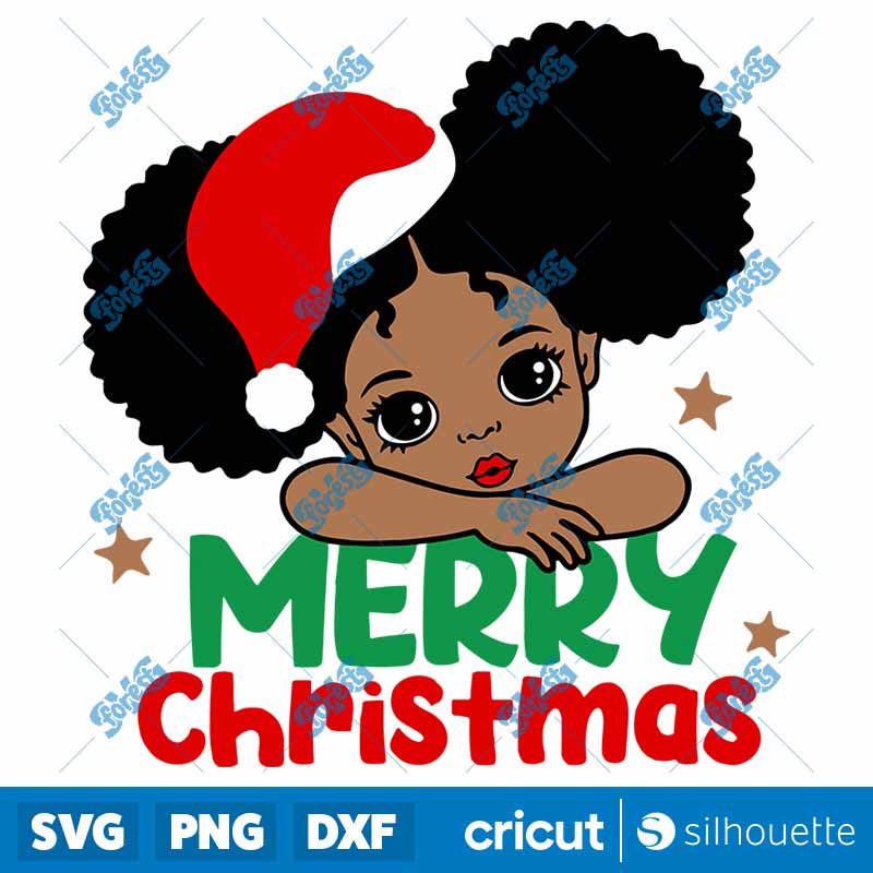 Merry Christmas Black Girl SVG