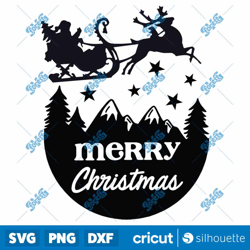 Merry Christmas Sleigh SVG