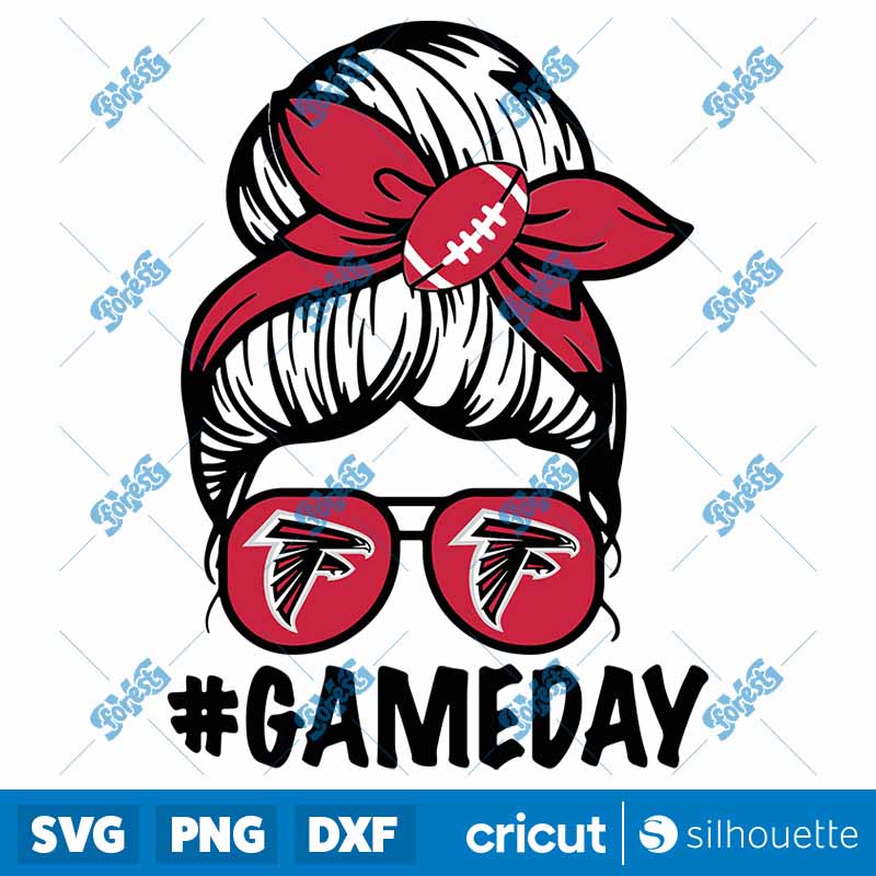 Messy Bun Atlanta Falcons SVG