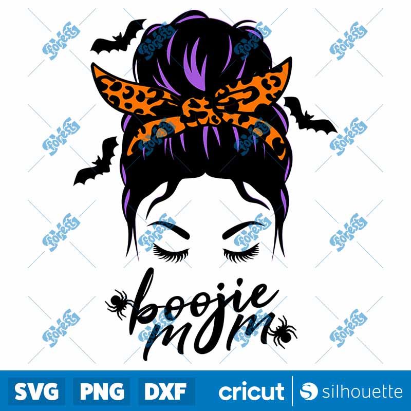 Messy Bun Boojie Mom SVG