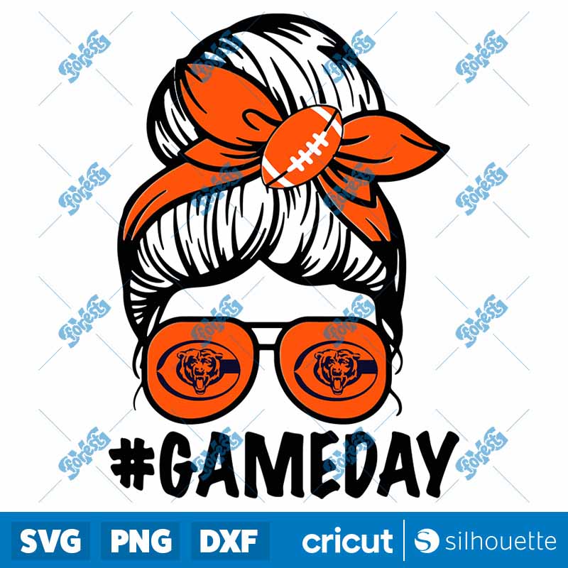 Messy Bun Chicago Bears SVG