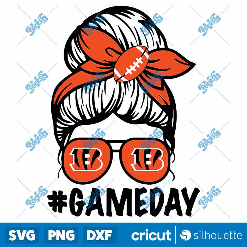 Messy Bun Cincinnati Bengals
  SVG