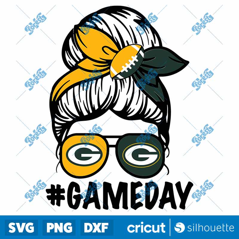 Messy Bun Green Bay Packers
  SVG