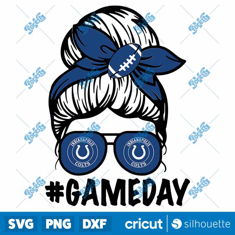 Messy Bun Indianapolis Colts
  SVG