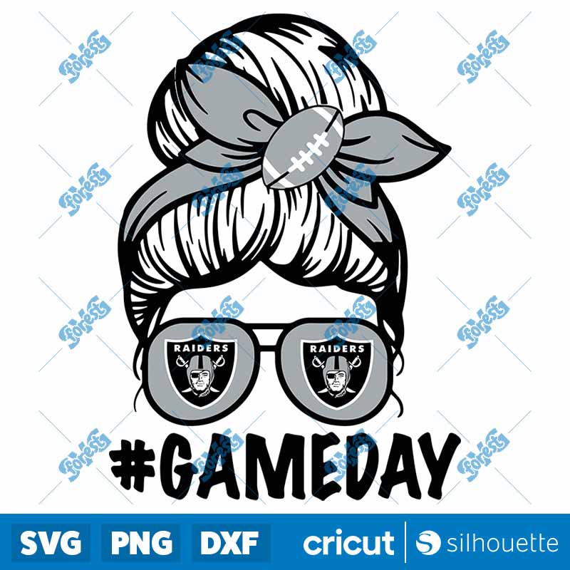 Messy Bun Las Vegas Raiders
  SVG