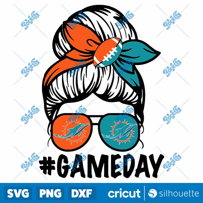 Messy Bun MI'mi Dolphins SVG