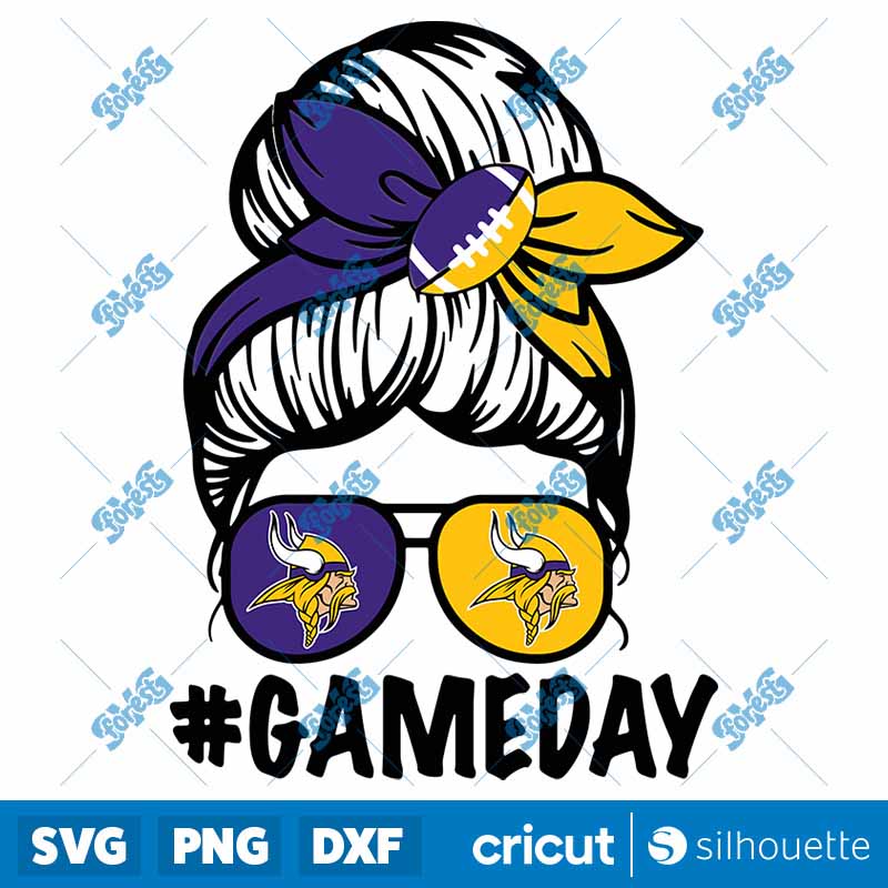 Messy Bun Minnesota Vikings
  SVG