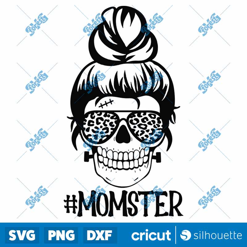 Messy Bun Momster SVG