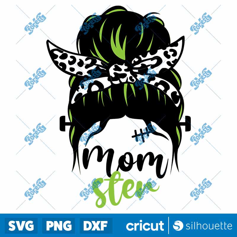 Messy Bun Momster SVG