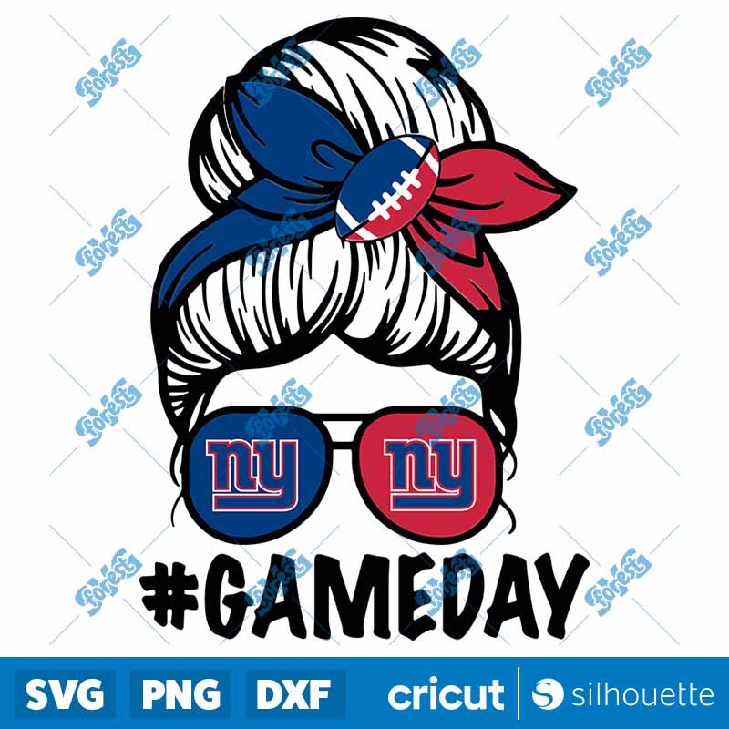 Messy Bun New York Giants SVG