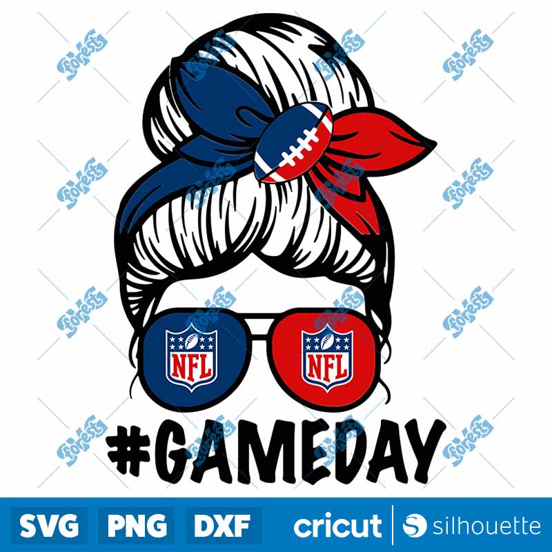 Messy Bun NFL Football SVG