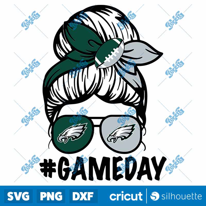 Messy Bun Philadelphia Eagles
  SVG