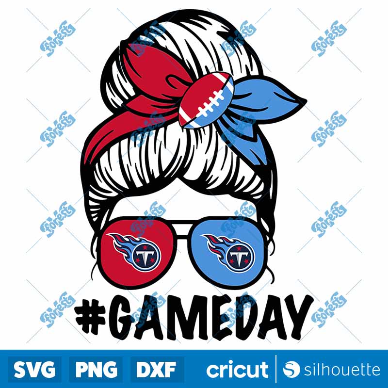 Messy Bun Tennessee Titans SVG