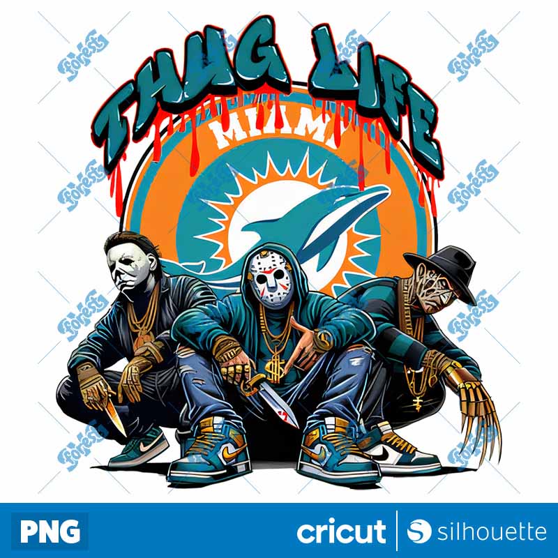 Miami Dolphins Thug Life
  Horror NFL Football PNG