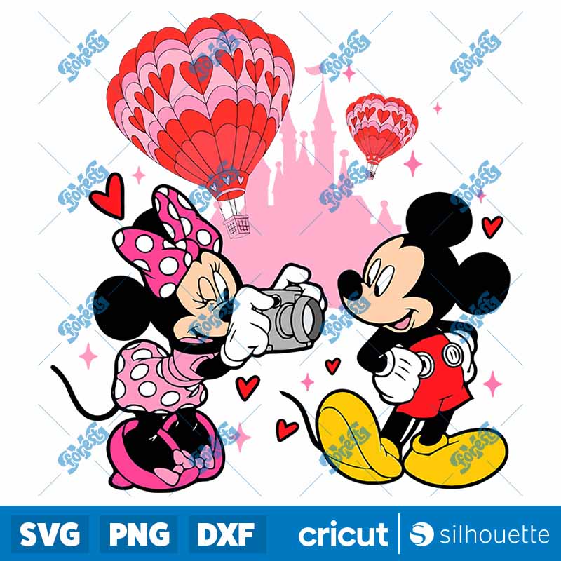 Mickey And Minnie Disney
  Castle Valentine SVG