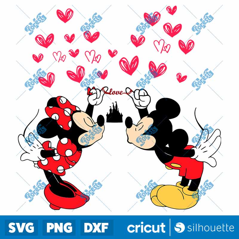 Mickey And Minnie Love Castle
  SVG