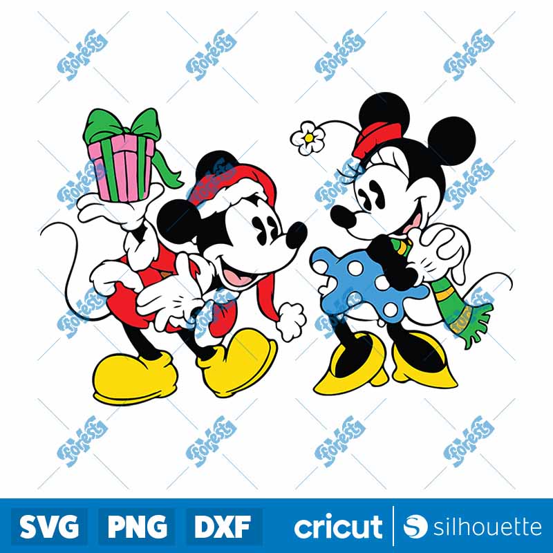 Mickey And Minnie Mouse
  Christmas SVG