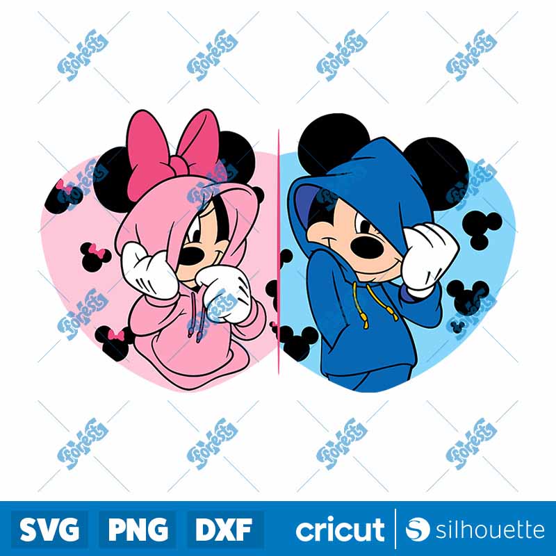 Mickey And Minnie Mouse Heart
  SVG