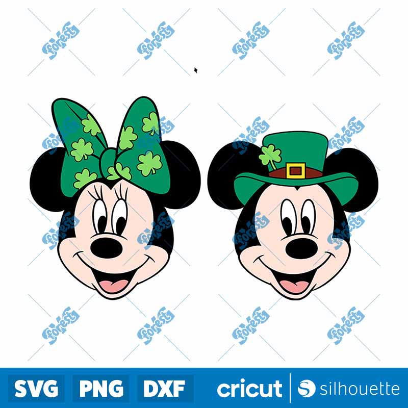 Mickey and Minnie St Patricks
  Day SVG