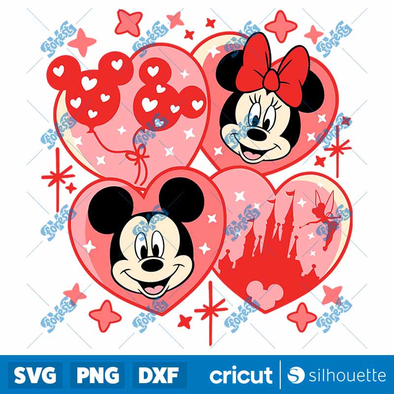 Mickey And Minnie Valentines
  Balloon Castle SVG