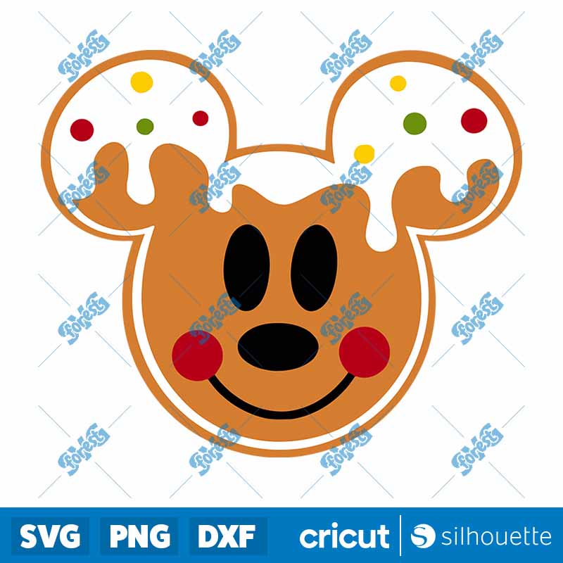 Mickey Gingerbread Head SVG