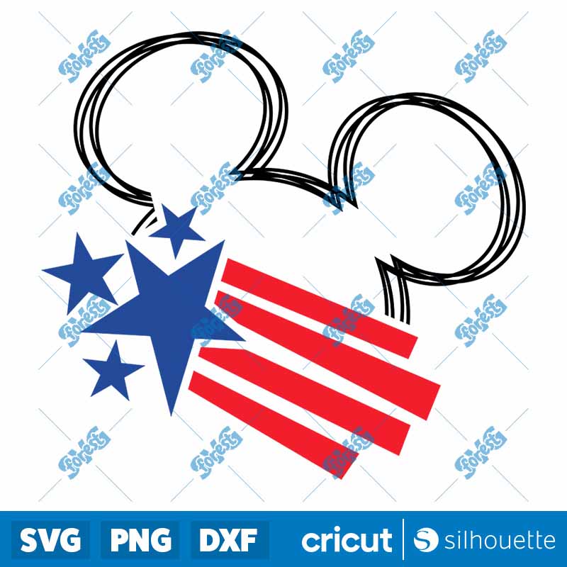 MIckey Head 4th of July SVG