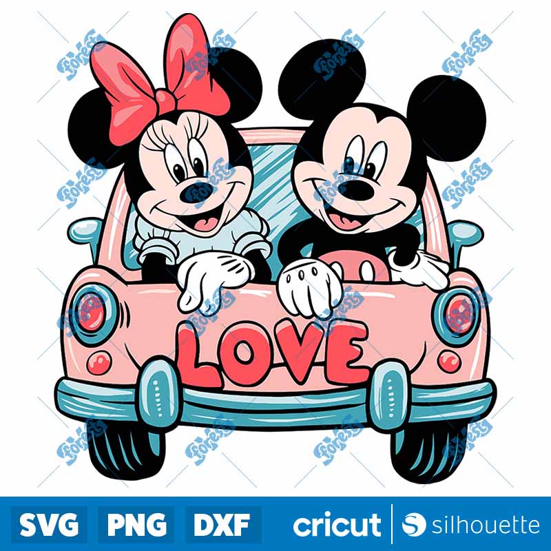 Mickey Minnie Disney Mouse
Love Car SVG