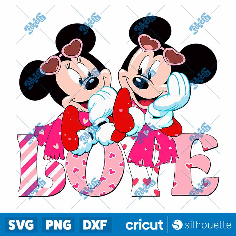 Mickey Minnie Love Valentine
  SVG