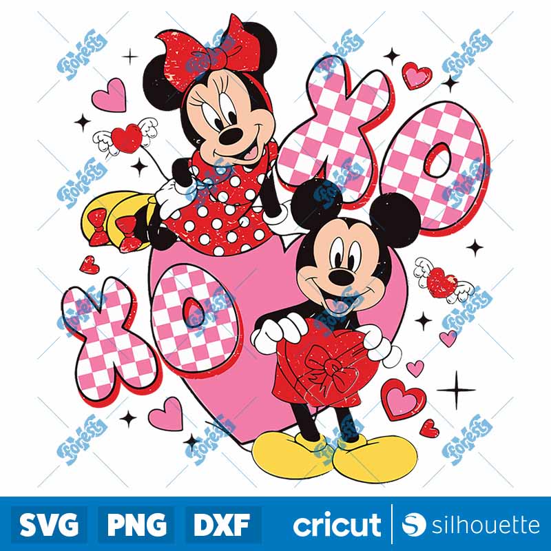 Mickey Minnie Mouse Couple
  Xoxo Heart SVG