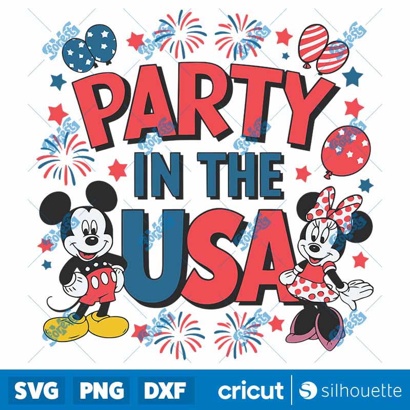 Mickey Minnie Party In the USA
  SVG