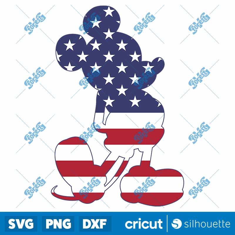 Mickey Mouse American Flag SVG