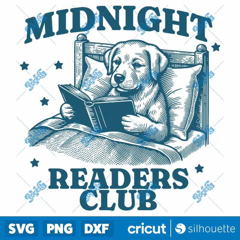 Midnight Readers Club Dog SVG