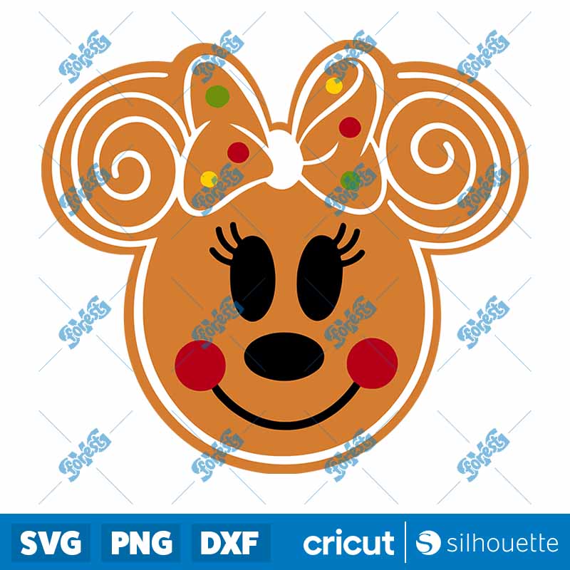 Minnie Gingerbread Head SVG