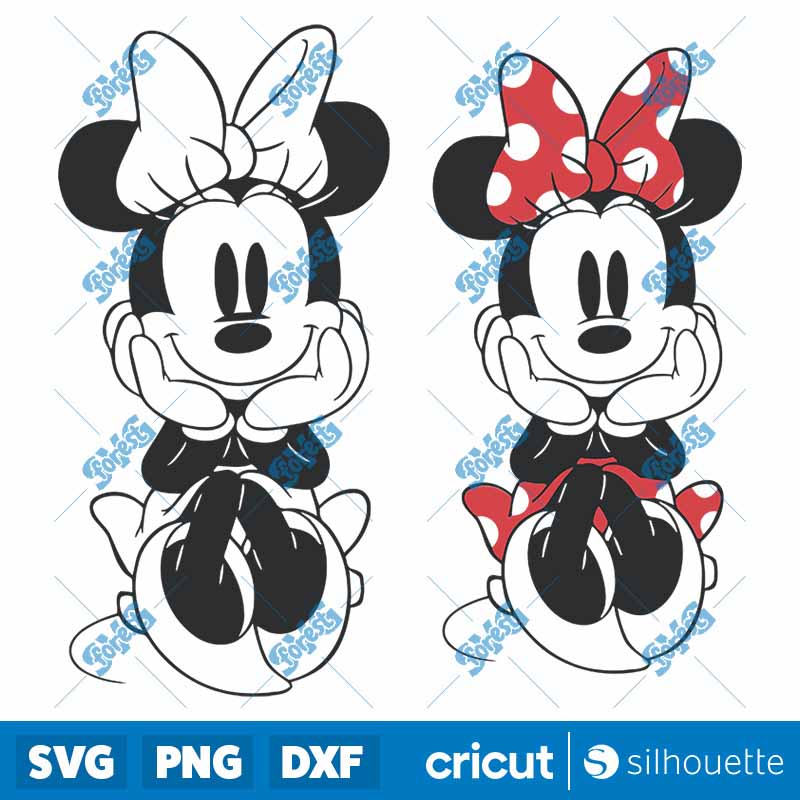 Minnie Mouse Vintage Cute
  Cuddly Sitting SVG