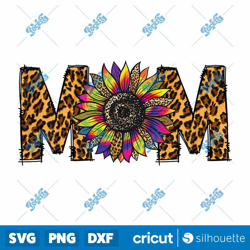 MOM Tie Dye Leopard Sunflower
PNG