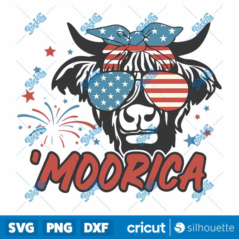 Moorica Highland Cow Patriotic
SVG