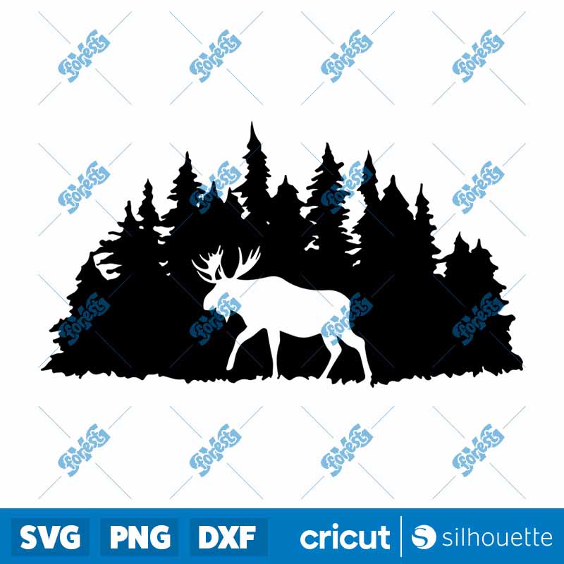 Moose Forest Clipart SVG