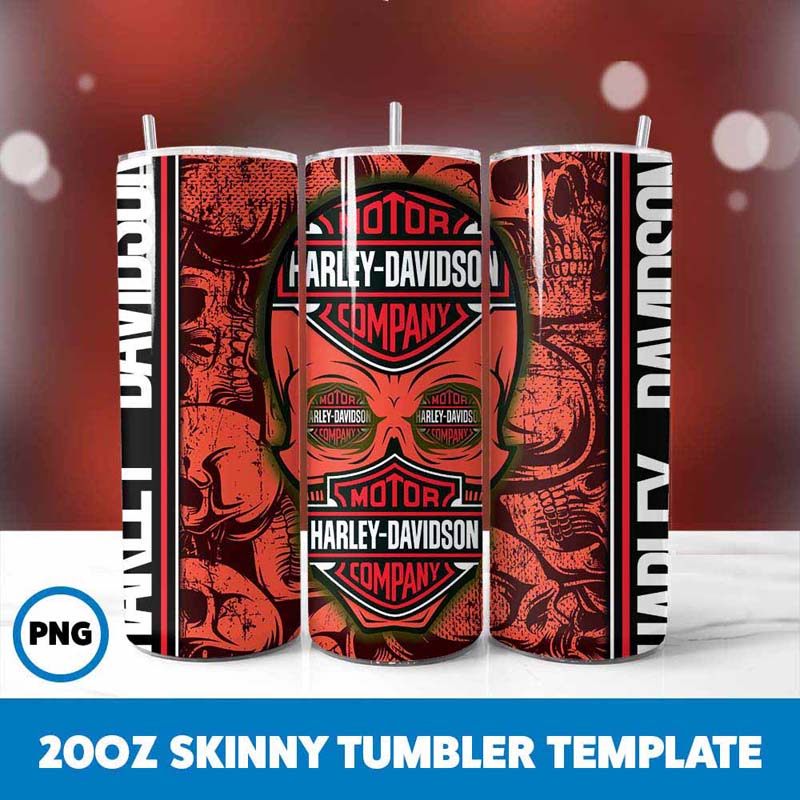 Motor Harley Davidson Tumbler Wrap, 20oz Skinny Tumbler Wrap