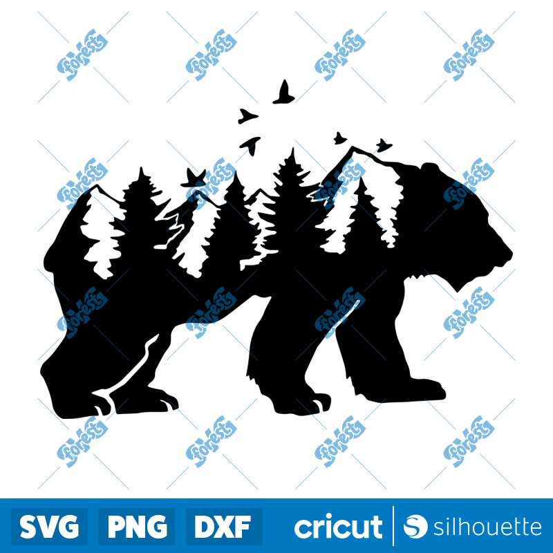 Mountain Range Bear SVG