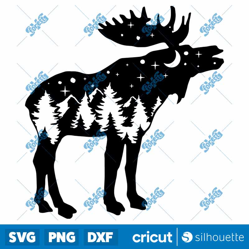 Mountain Range Moose SVG