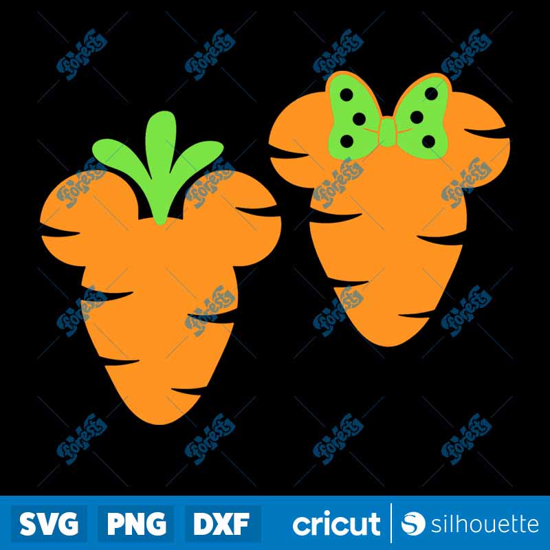 Mouse Head Easter Carrots SVG