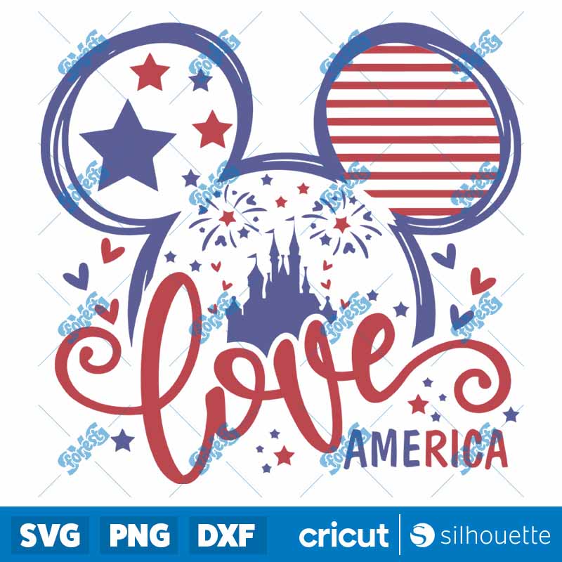 Mouse Love America SVG