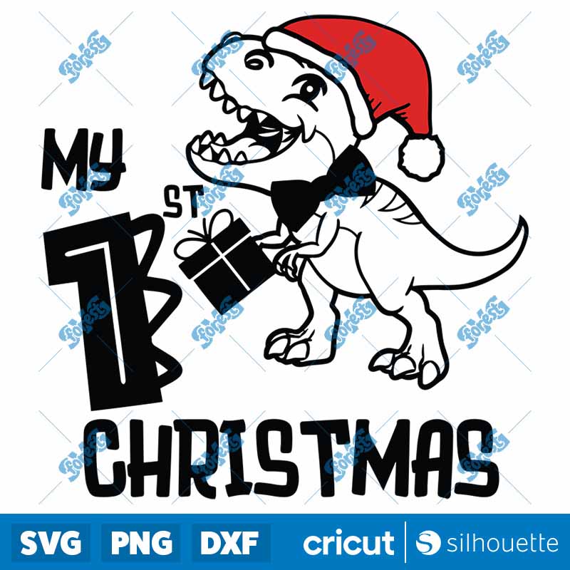 My 1st Christmas Dinosaur SVG