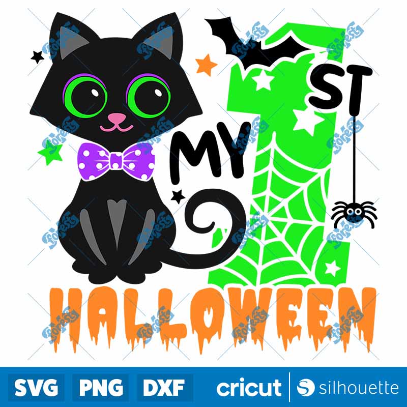 My 1st Halloween Black Cat Boy
  SVG