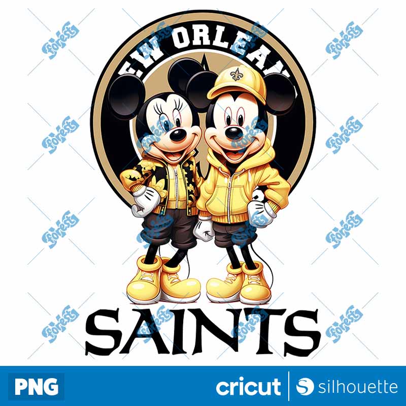 New Orleans Saints Mickey
  Minnie NFL PNG