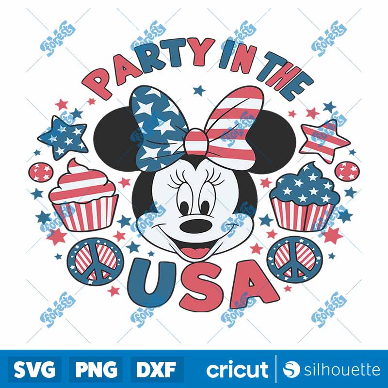 Party In the USA 4th Of July
  Minnie SVG