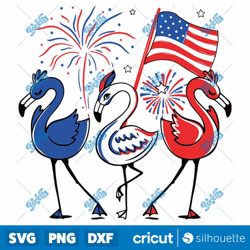 Patriotic Flamingo American
Flag 4th Of July SVG