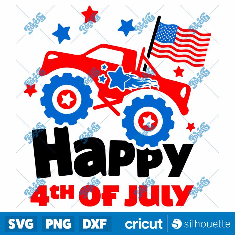 Patriotic Monster Truck SVG