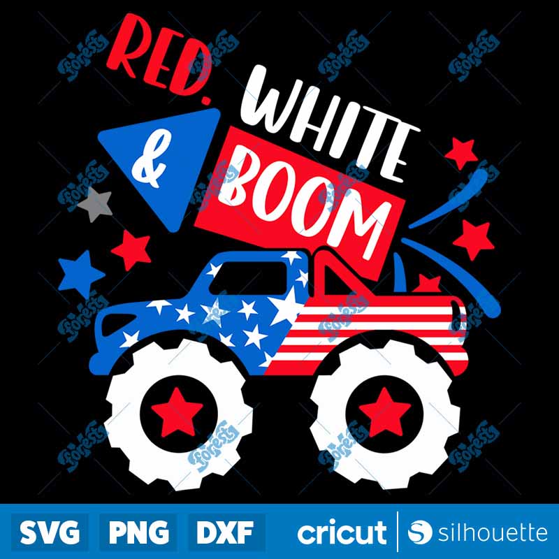 Patriotic Monster Truck SVG