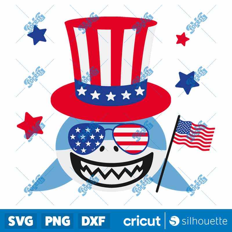 Patriotic Shark SVG